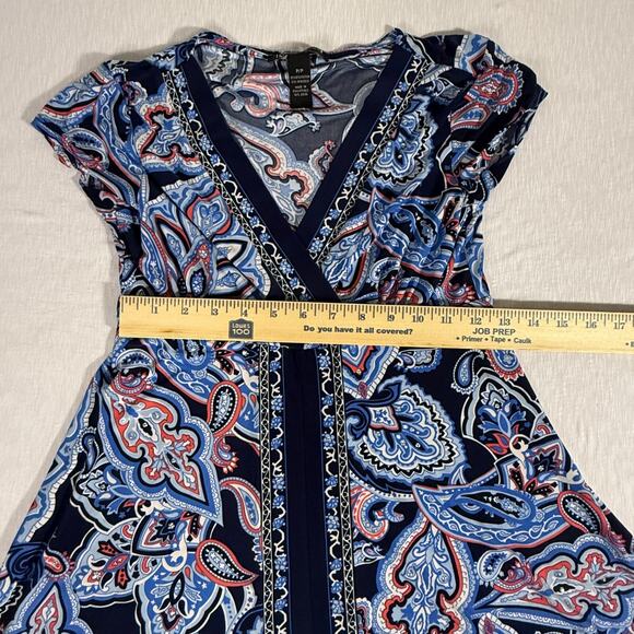 INC International Concepts Petite Paisley Handkerchief Hem Dress Size P - Picture 3 of 5